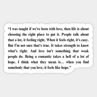 Fleabag Quote - Priest on love Sticker